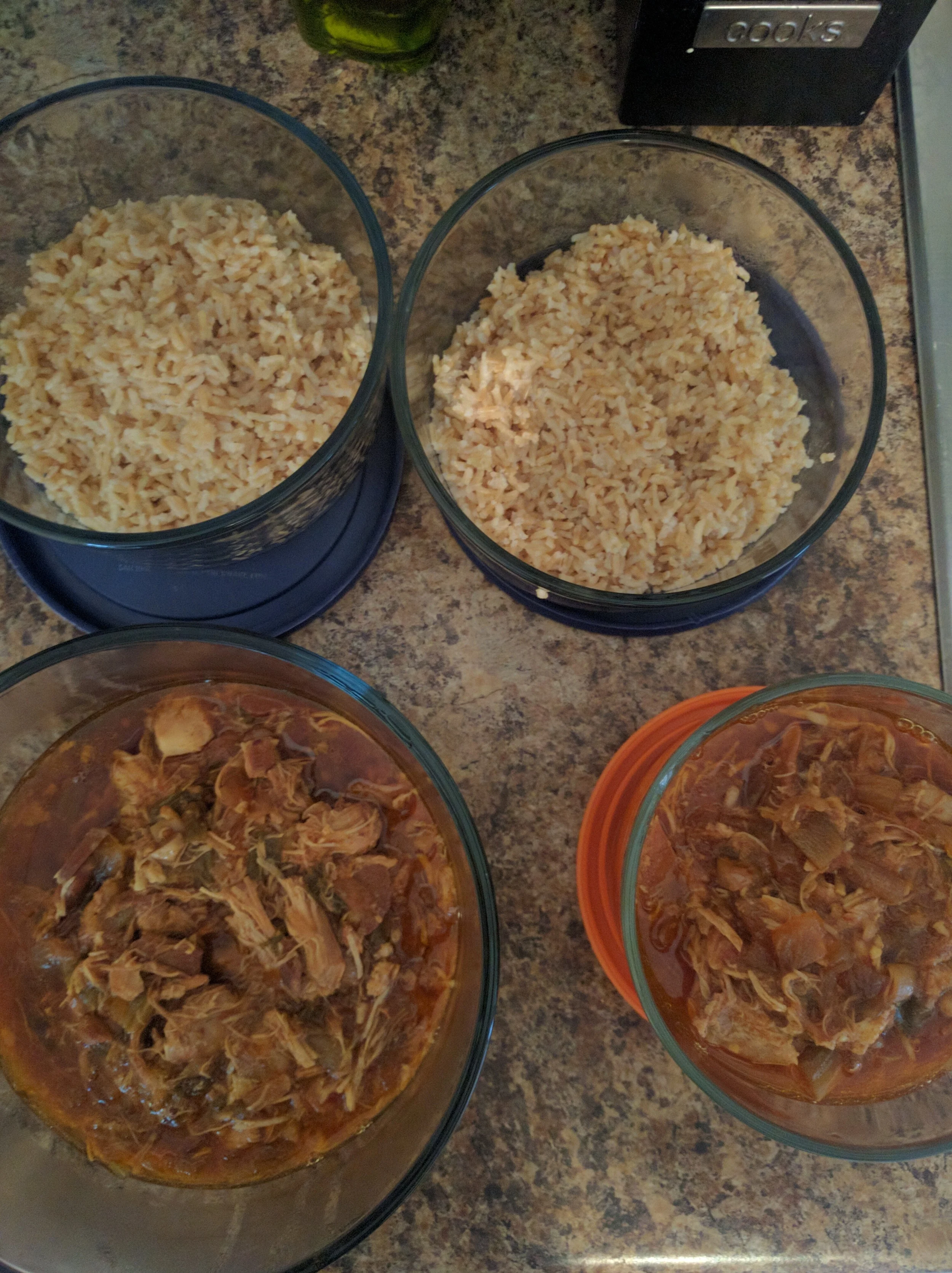 Optional Step: Divide out your servings in separate containers for the remainder of the week. I do this to help with portion control. Also, we eat this over brown rice. The rice soaks up the juices which is my favorite part.