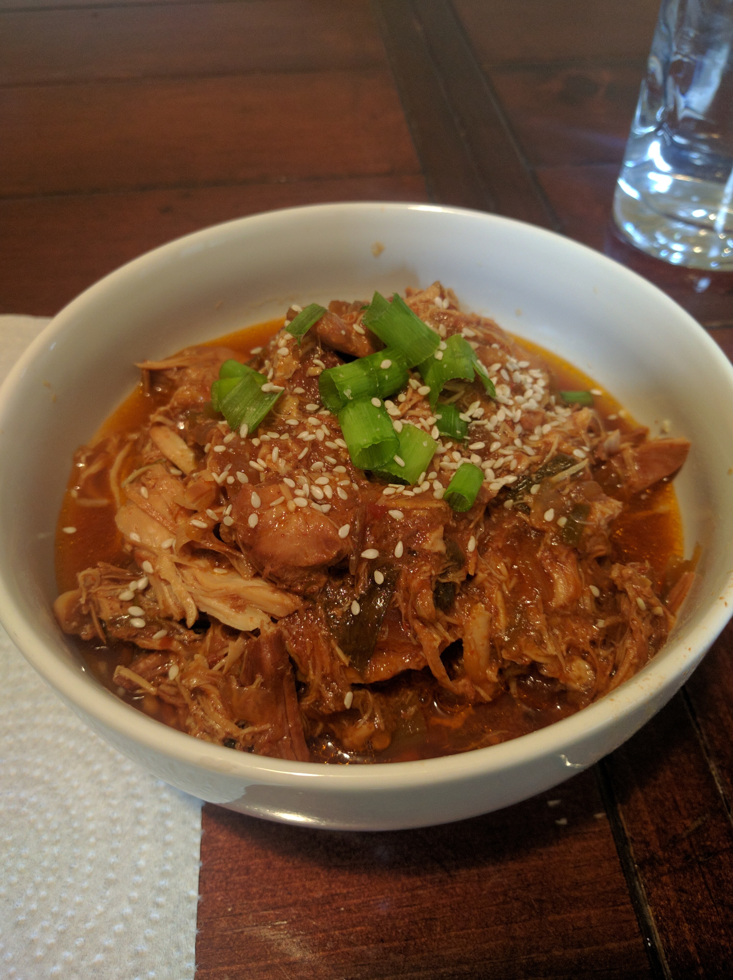 Top it off with some sesame seeds and leftover green onions then devour!