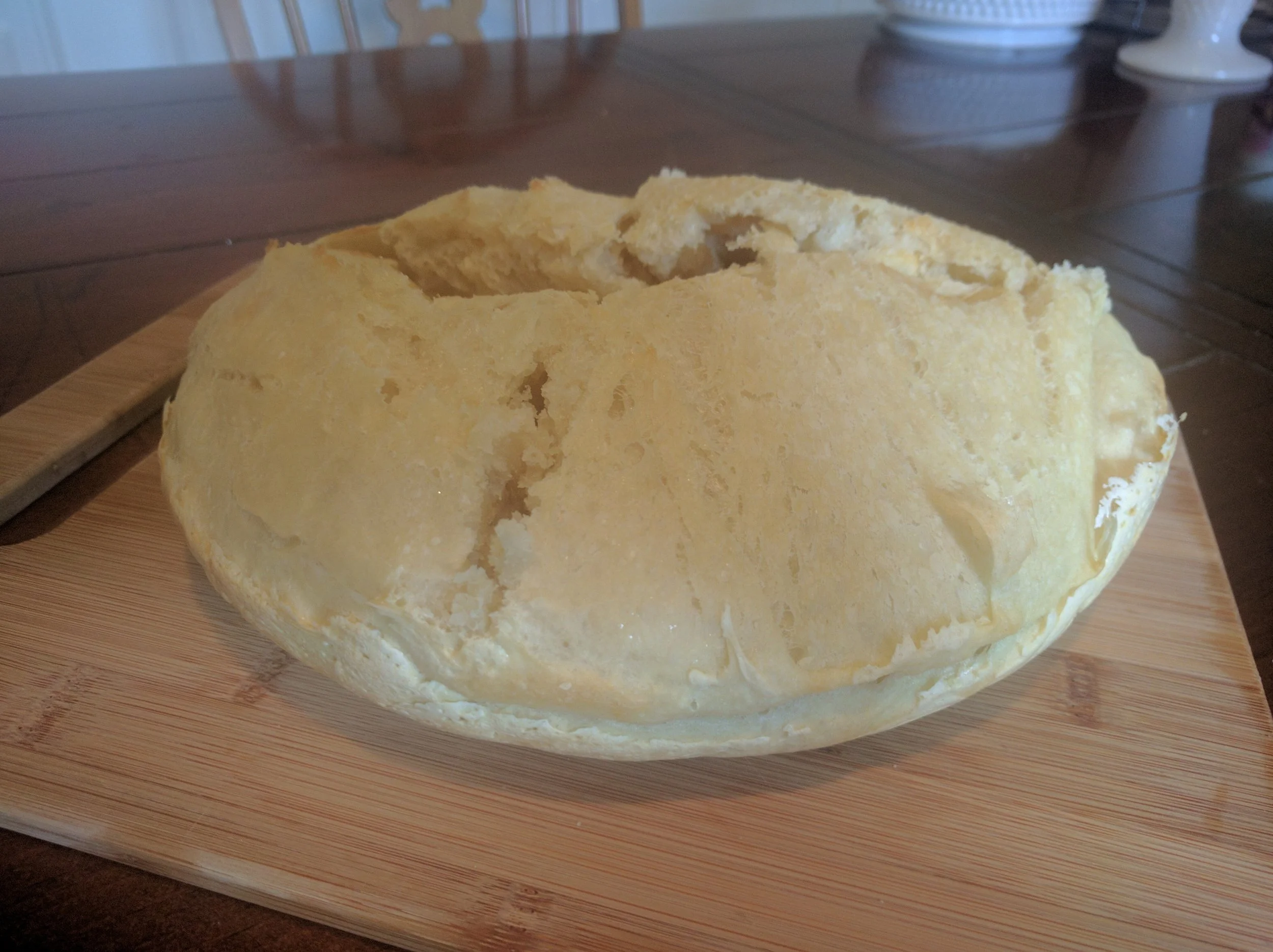 I neglected to take a pretty picture before slicing into the bread! Oops!