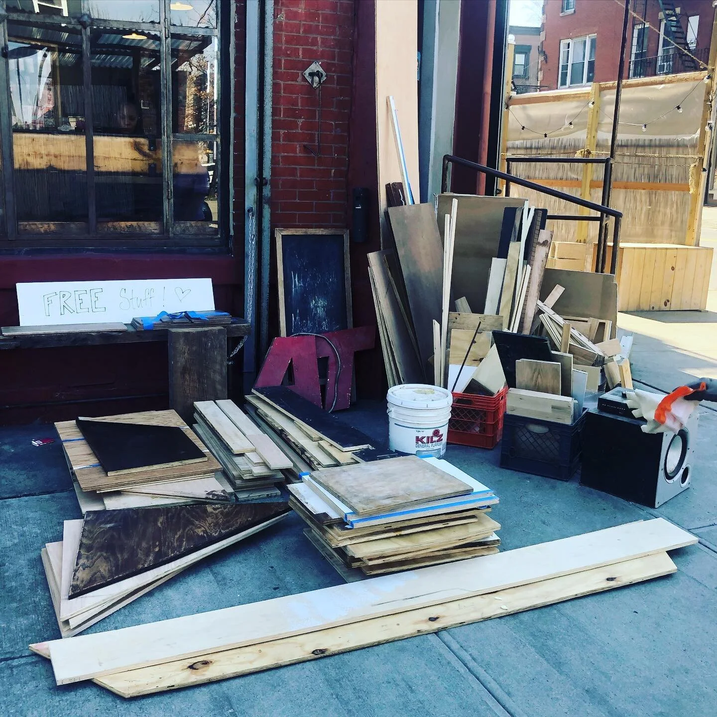 We are doing some more spring cleaning! Need some wood? Take some wood! 
Some scrap, but a lot of good 3/4&rdquo; cherry oak ply as well!