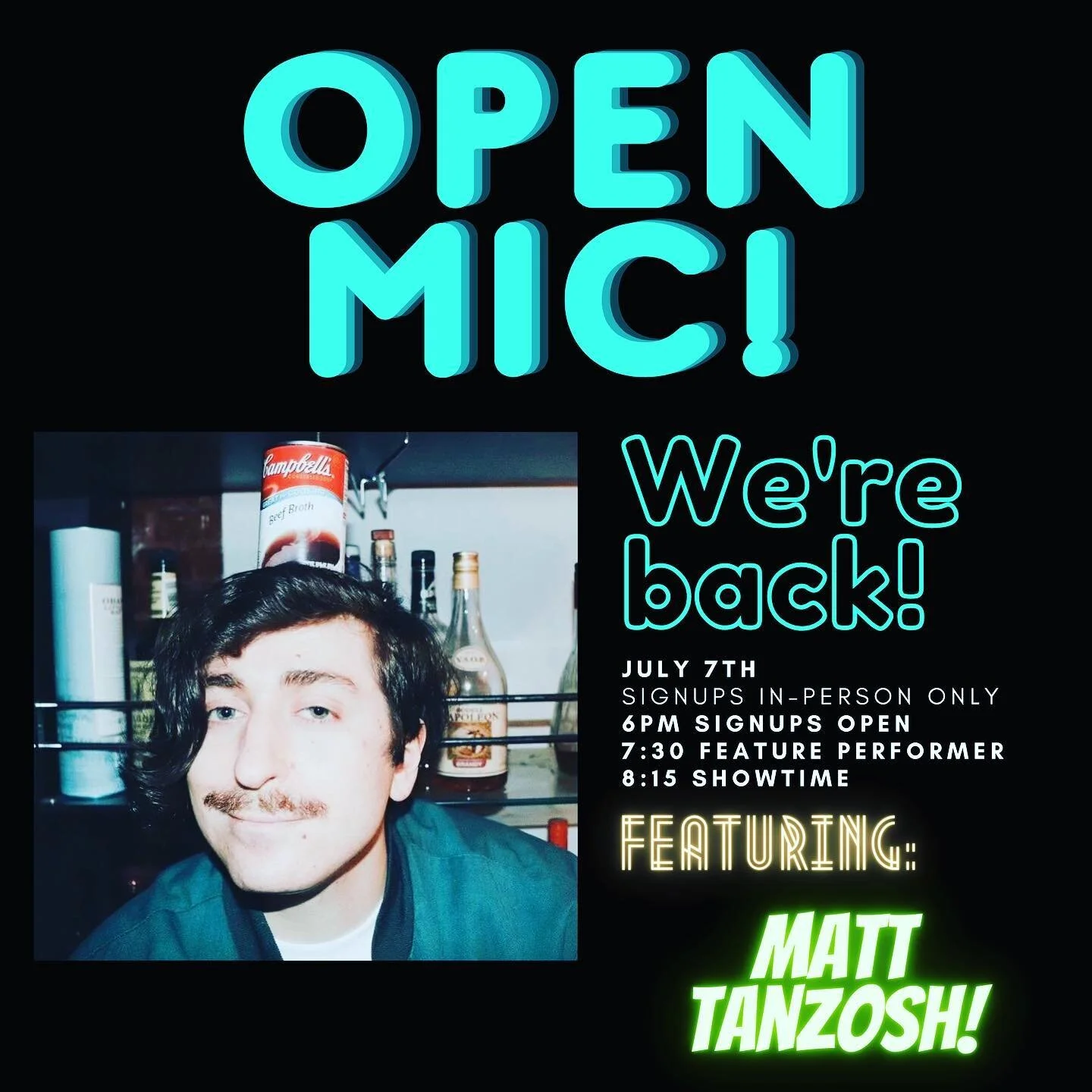 You heard right folks! Open mic is BACK! 
Same format we all know and love. A fun night of music, comedy and whatever else the neighborhood brings in! 
Featuring our very own @matt_scribble 👏🏼🍻
Still looking for featured performances for the month