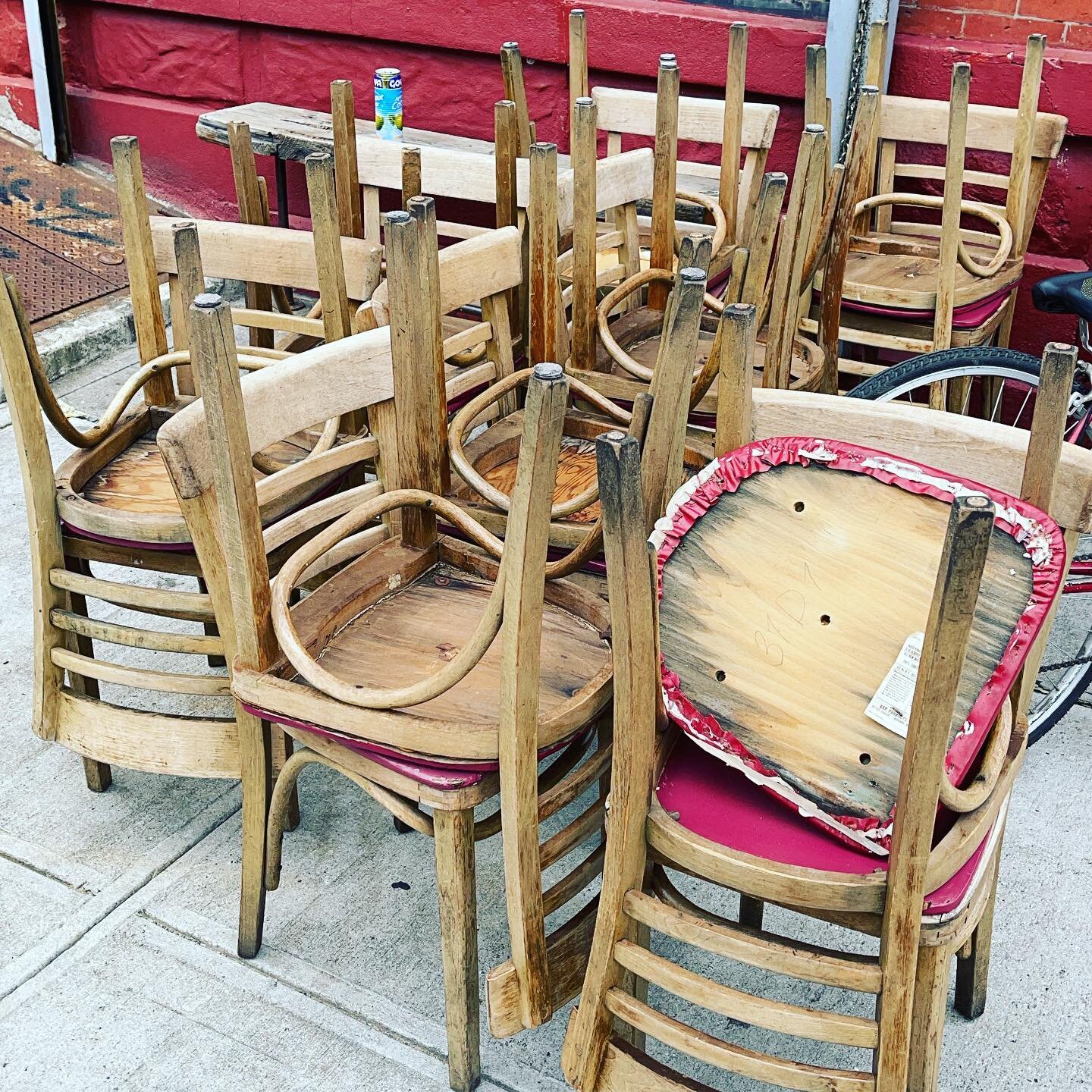 Free chairs! Right outside our door! If you need one, take one!