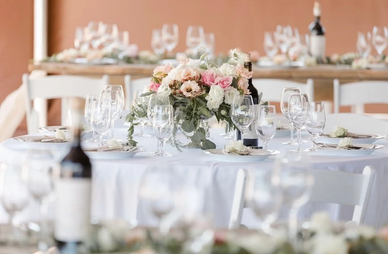 A tablescape set for wine, laughter, and golden hour ✨🍷