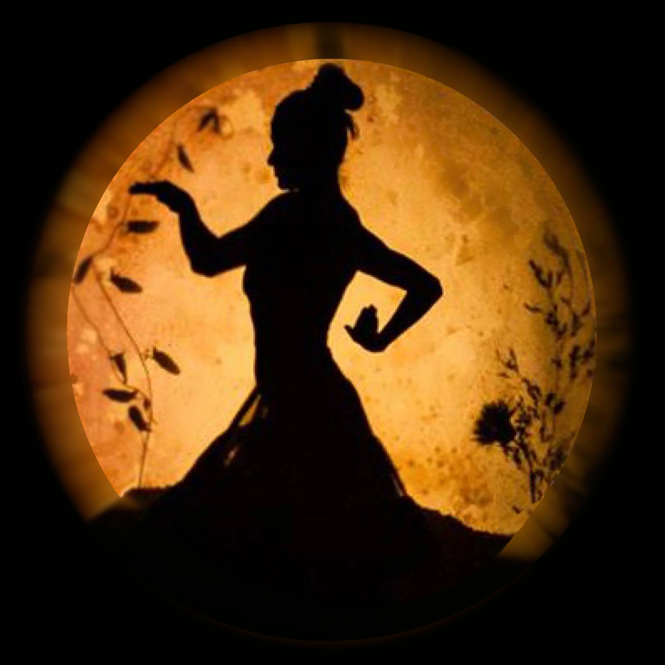 A shadow projection of the artist herself.