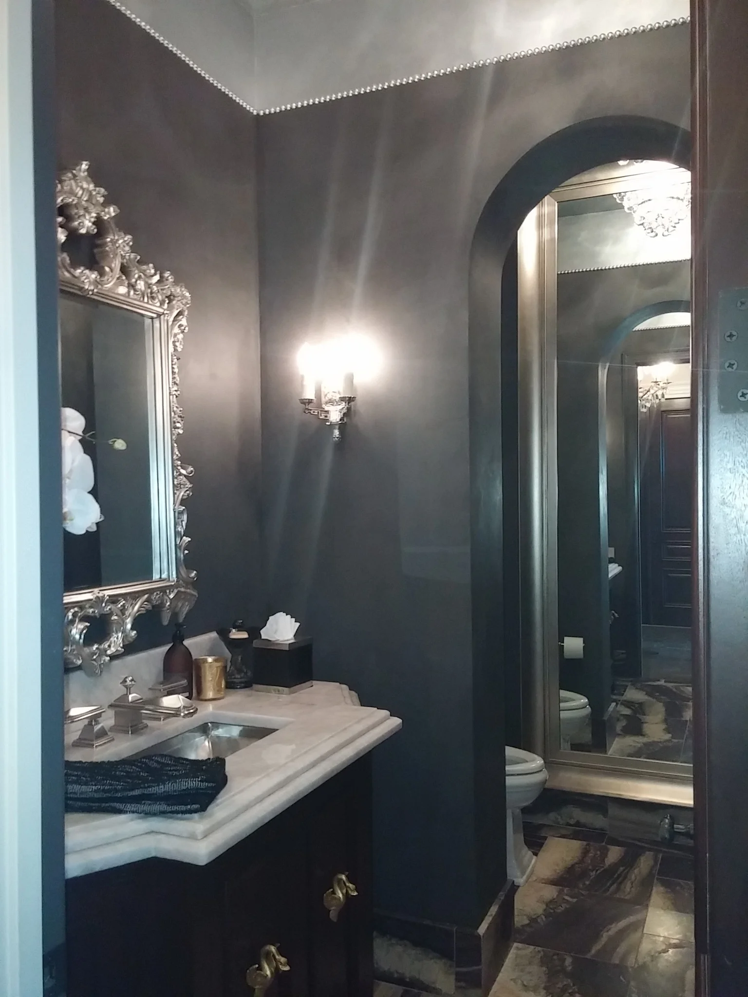 Charcoal Venetian Plaster Bathroom