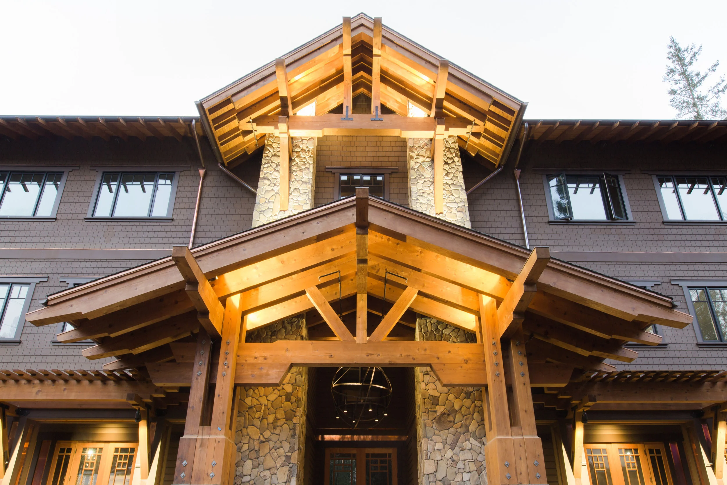 Beautiful natural materials are used throughout the buildings.