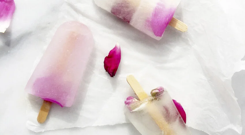 Rose Petal &amp; Coconut Water Popsicles 