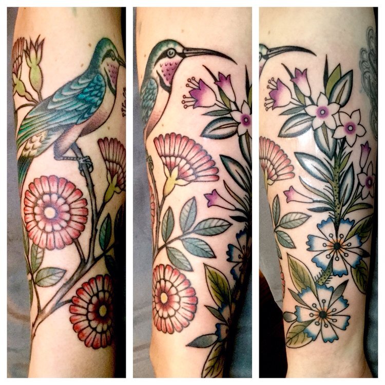 My Owl Barn Folk Art Inspired Colorful Tattoos by Winston The Whale