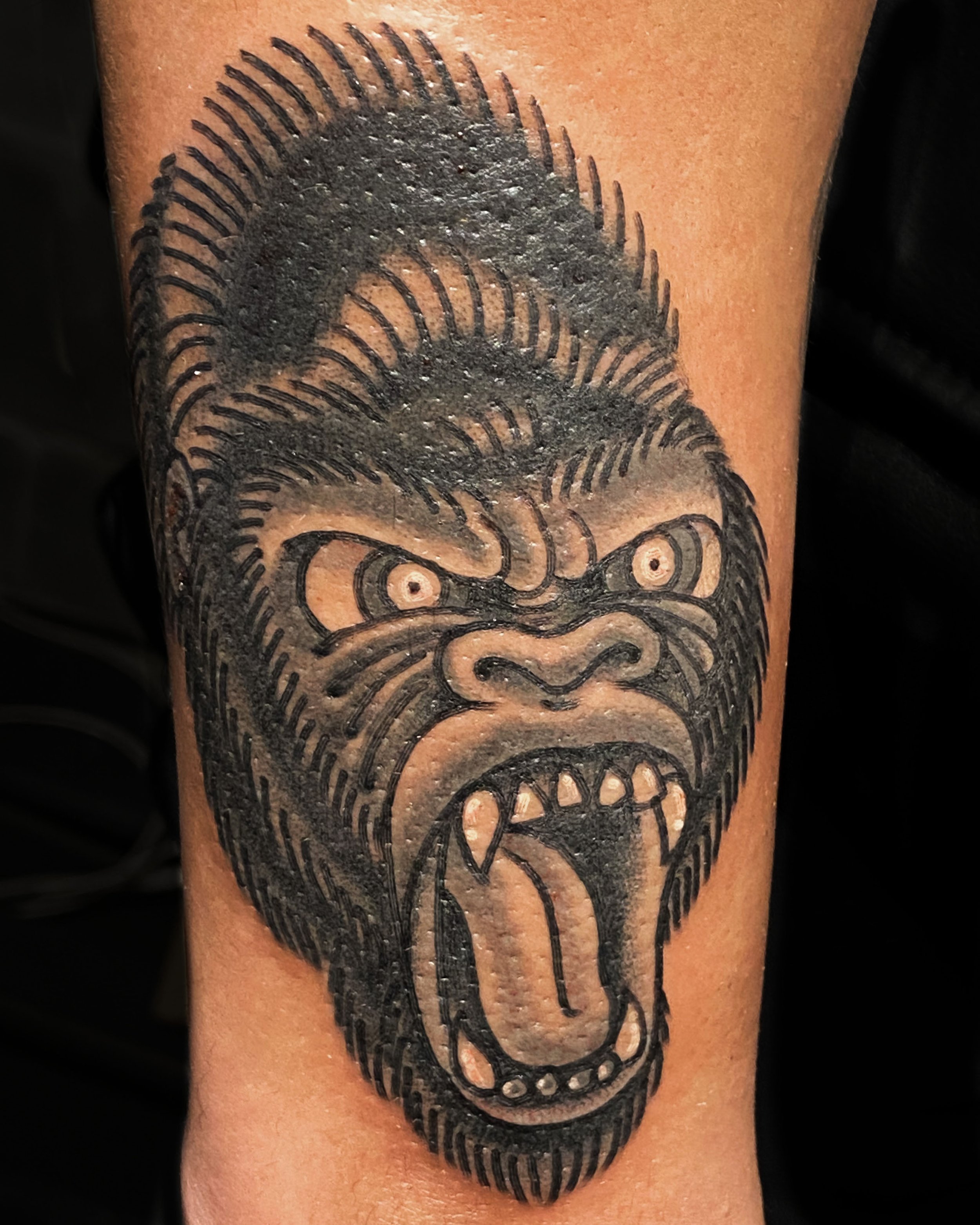 Neo Traditional Gorilla Tattoo Idea