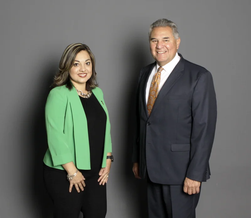 From left: Azuri Gonzalez, director of UTEP's Center for Civic Engagement, and Alberto “Beto” Lopez, assistant vice president for university relations, were honored as inaugural recipients of The University of Texas System Regents’ Outstanding Employee Award.