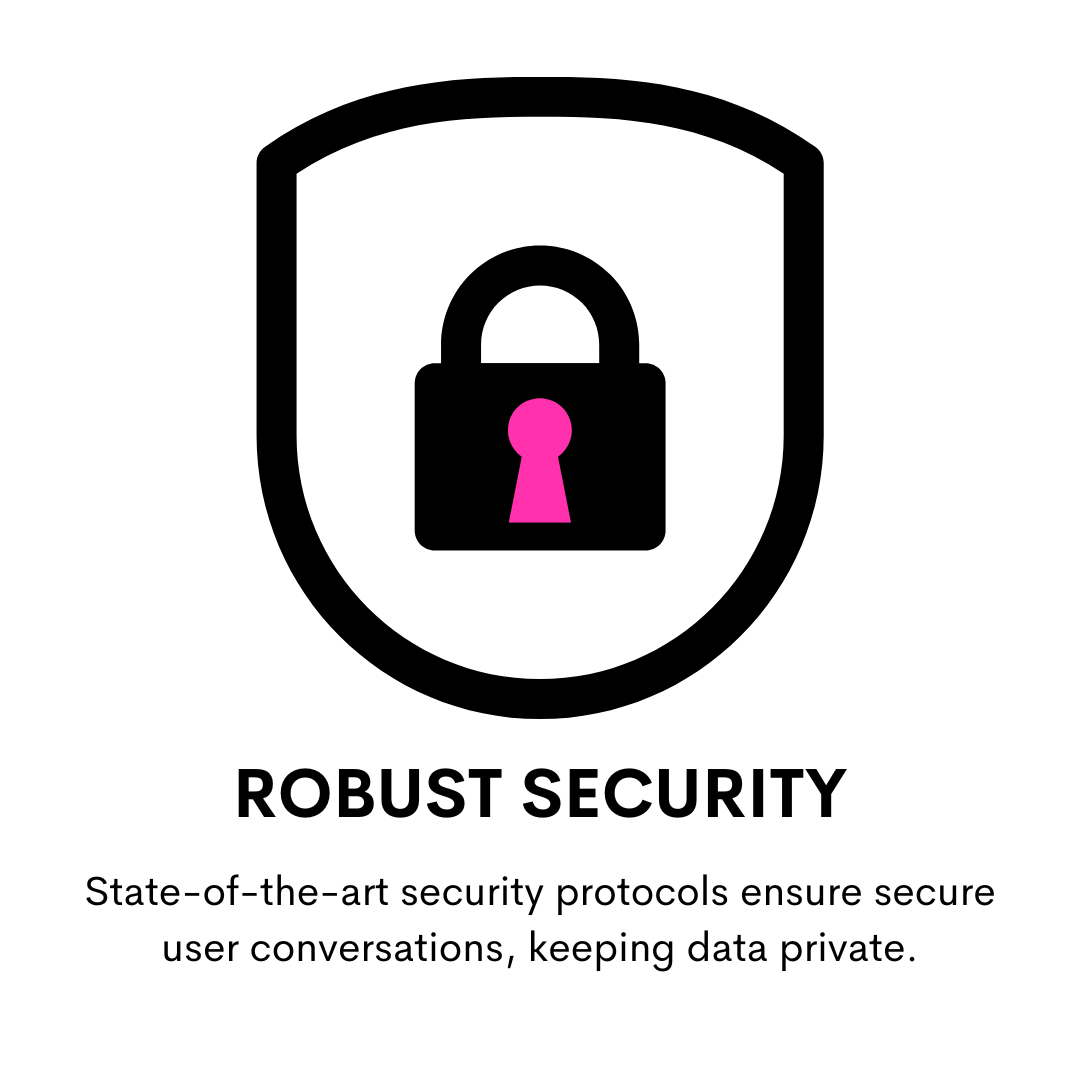  Robust security state-of-the-art security protocols ensure secure user conversations, keeping data private 