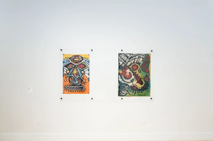   Mask Design  Steven Bernard Jones cattle marker on mylar 36” 24”   Ghost  (2012) Steven Bernard Jones cattle marker on vinyl map 40” x 30” 