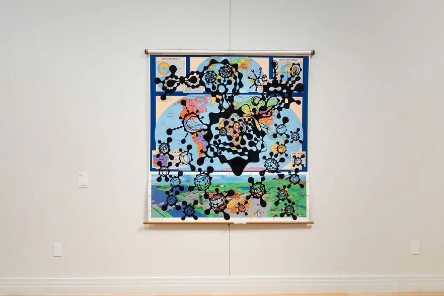   Virus  (2012) Steven Bernard Jones map, sharpie 70.5” x 67.5” x 3” 