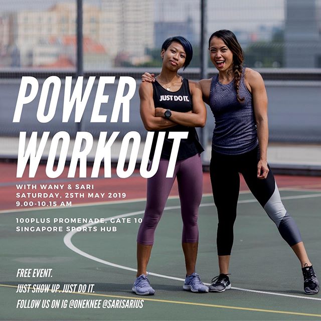 Hey! @oneknee and I just want to have a gooooood good good workout and to have fun! Come join us! It&rsquo;s a free event. Simply show up and #JustDoIt 
Let us know if you are coming, type YASSS in the comment below. #FitSpo #Fitness #NikeTrainer 📷 