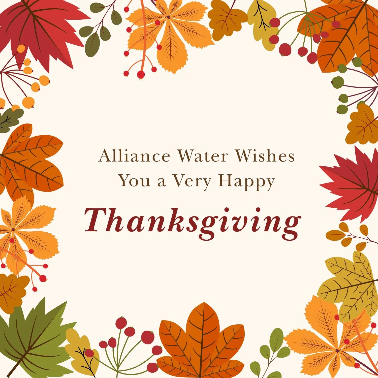 Happy Thanksgiving from Alliance Water! 🍂🦃