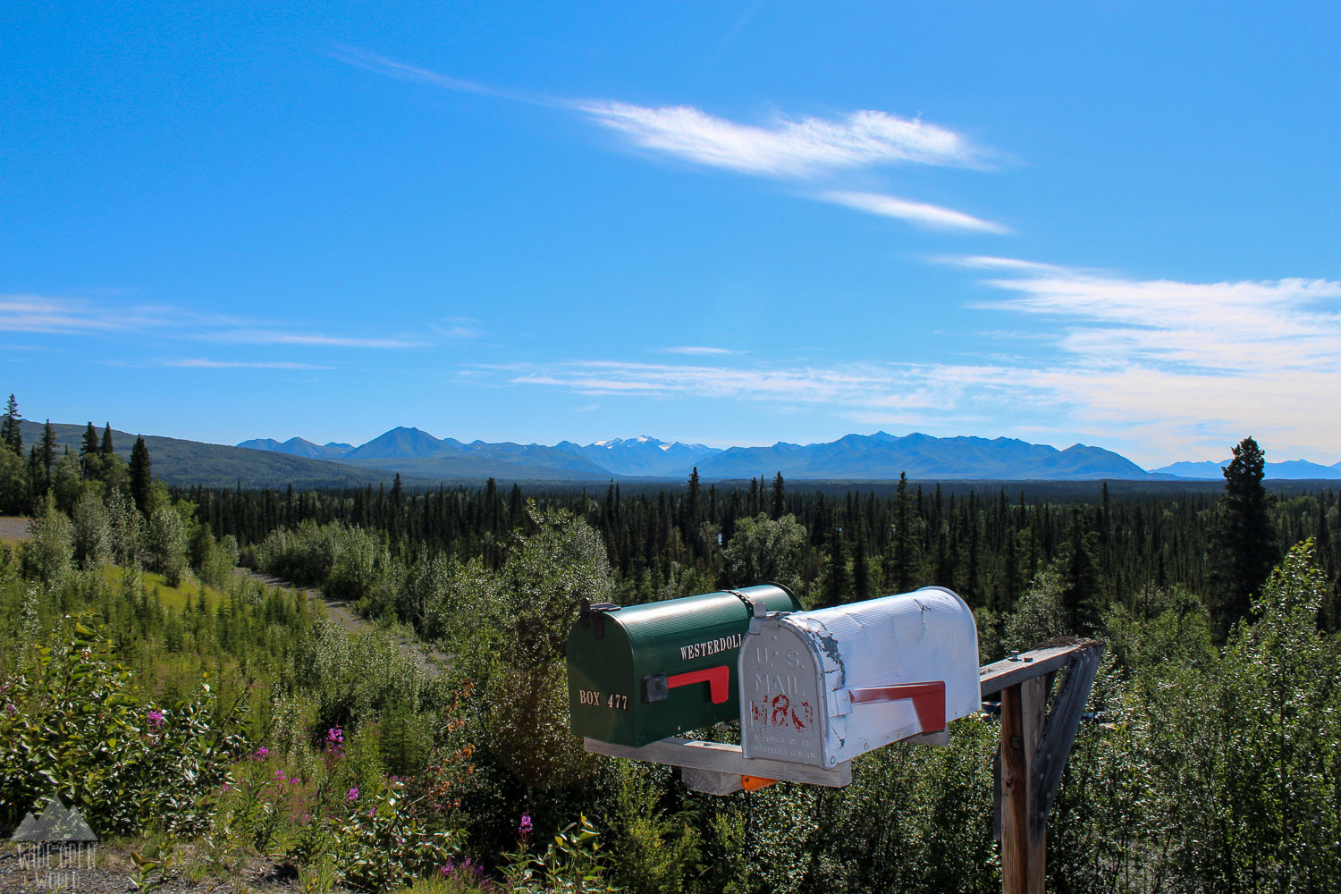 Mailboxes on the side of the highway