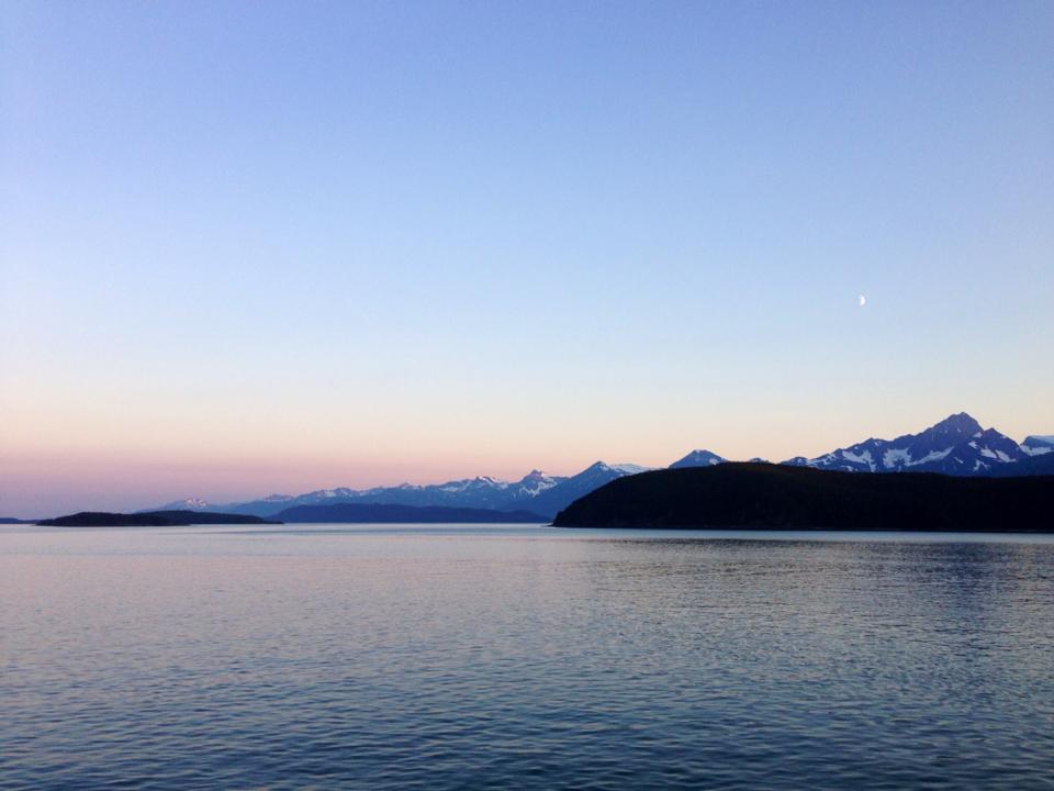 Ferry sunsets leaving Haines.