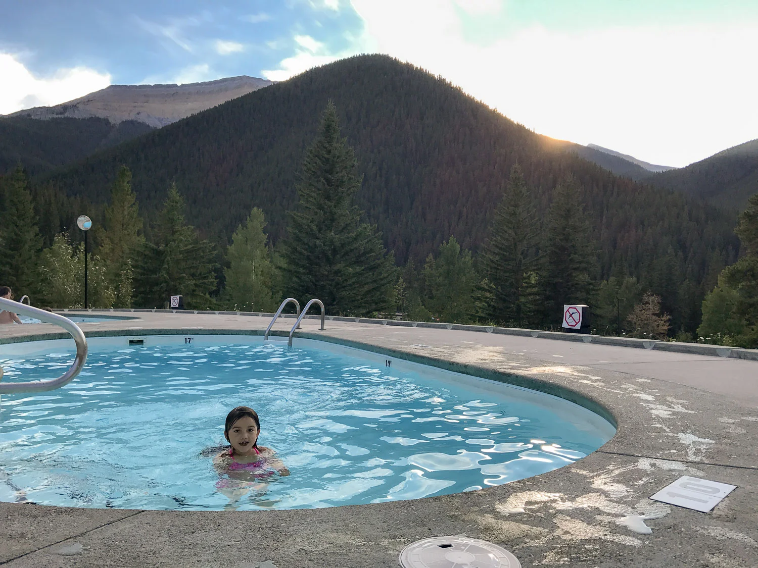 Gaia taking a dip in a cool pool.