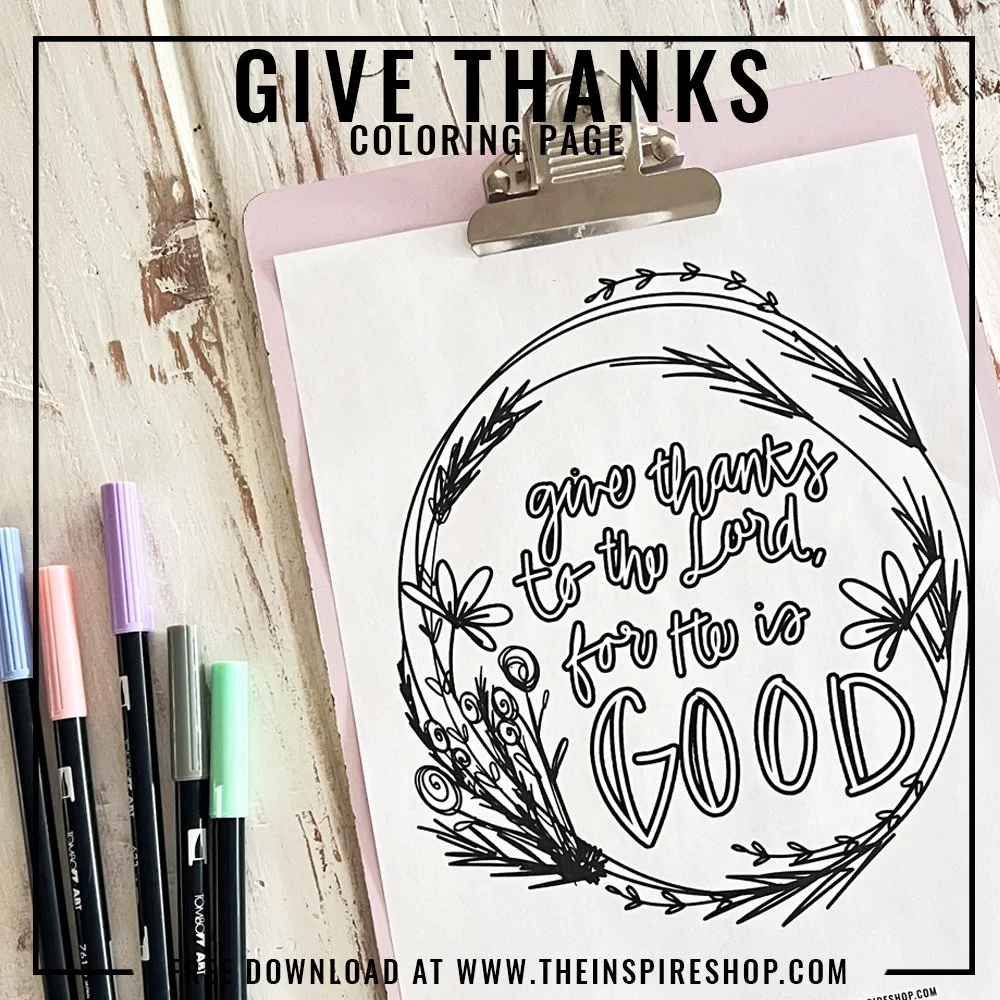Give Thanks Coloring Page  (Copy)
