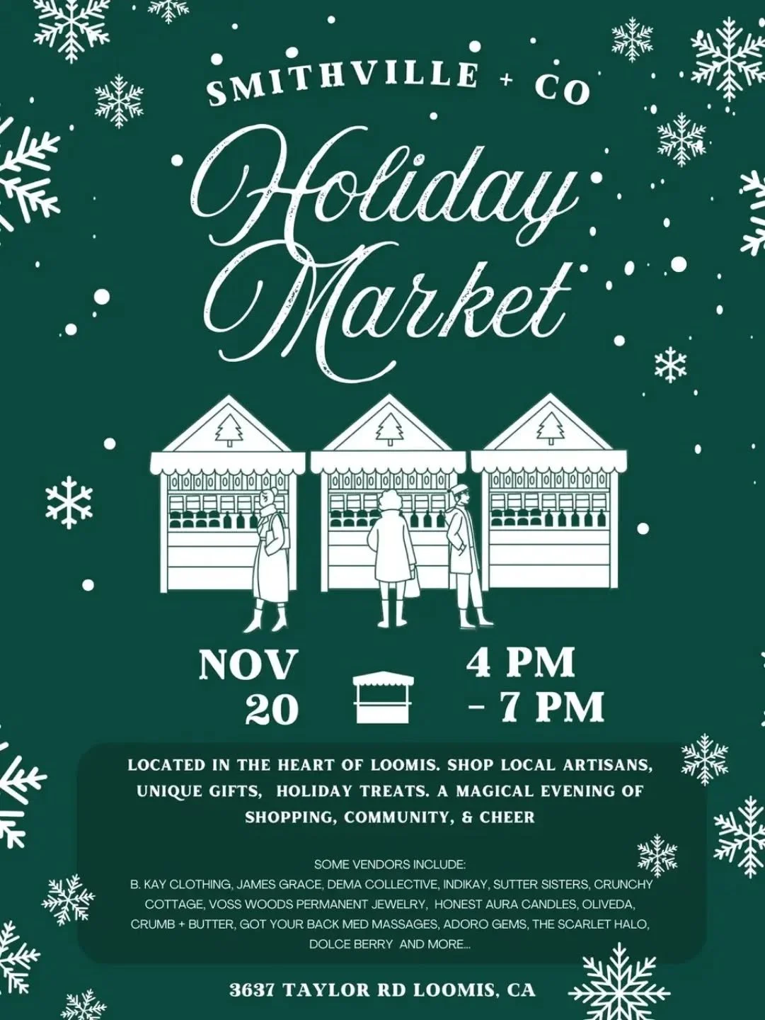 Come see @deatherage_designs and I in Loomis at the Smithville + Co Holiday Market!! If you show me this post I'll give you 10% off your candle order at checkout!

#candleseason #craftfair #craftfairprep #cleanburn #harmonhollow #handmadecandles