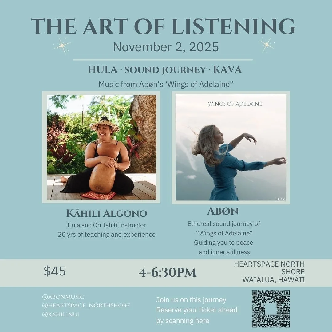 Next stop on the tour &hellip;HAWAII 🌴

November 2nd from 4-6:30pm 

At the cozy little Silo @heartspace_northshore at the old Waialua Sugar Mill 🤍

In collaboration with my favorite Hula instructor, @kahilinui 
Who will guide you through a beautif