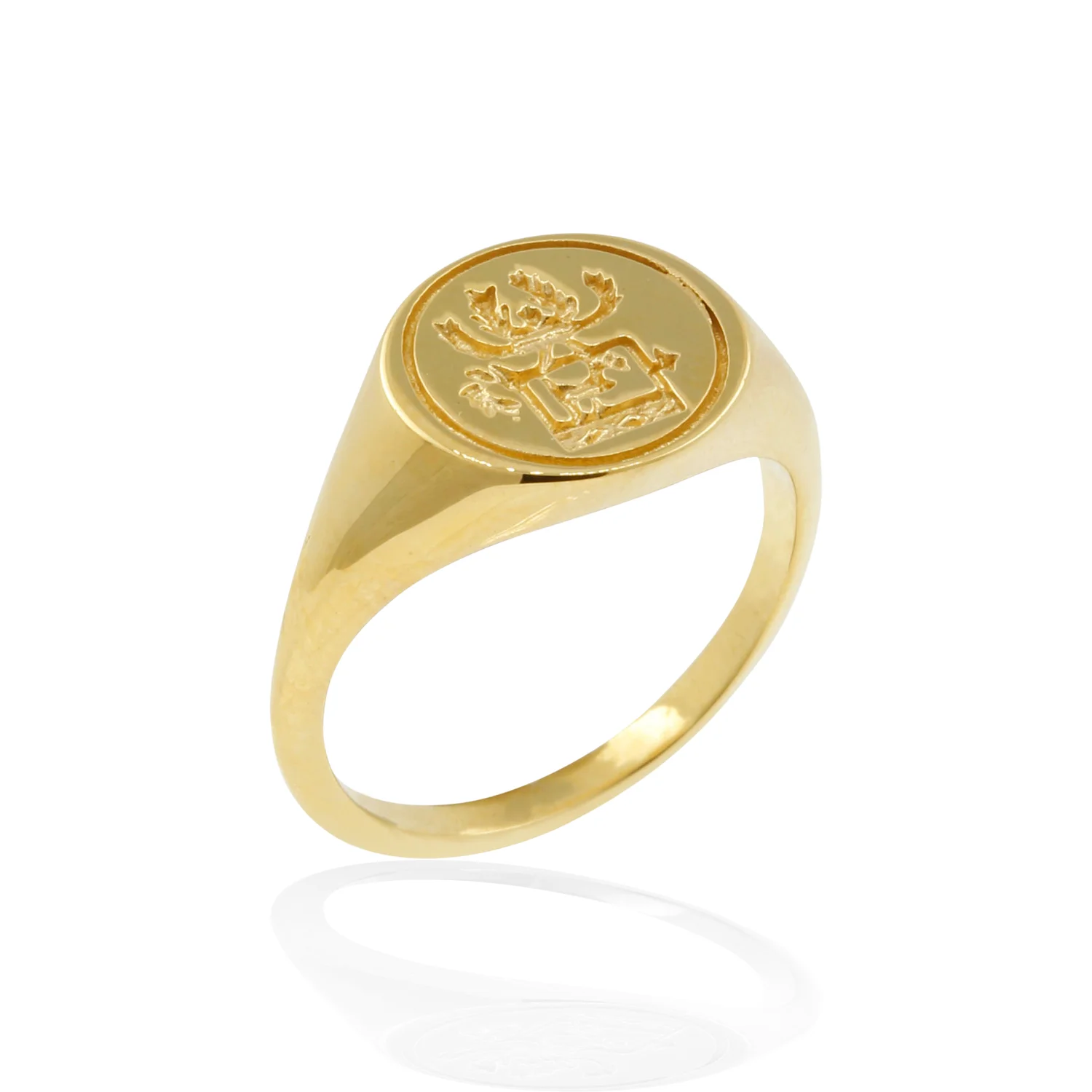 Mens Signet 14k Gold Tiffany Gold Signet Ring Sami Reindeer