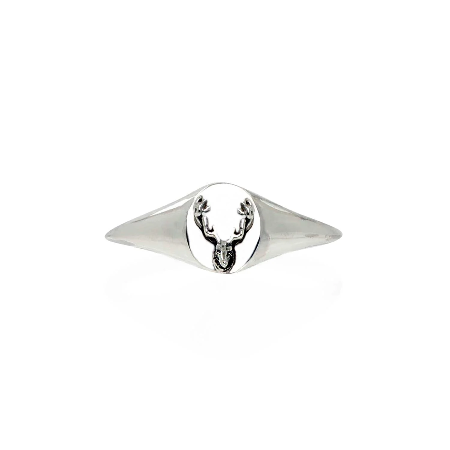 Silver Reindeer Signet Ring – Mini — No.13 Jewellery