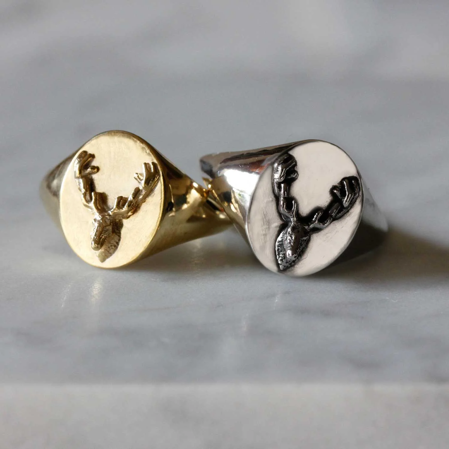 Gold Reindeer Signet Ring — No.13 Jewellery