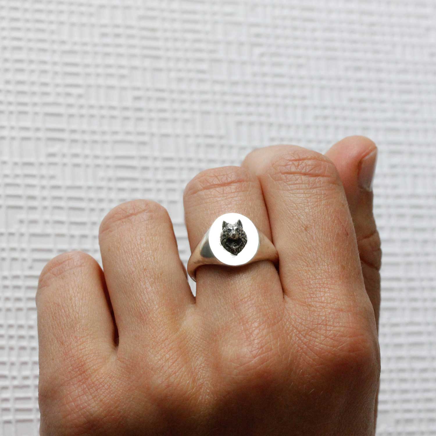Silver Wolf Signet Ring — No.13 Jewellery