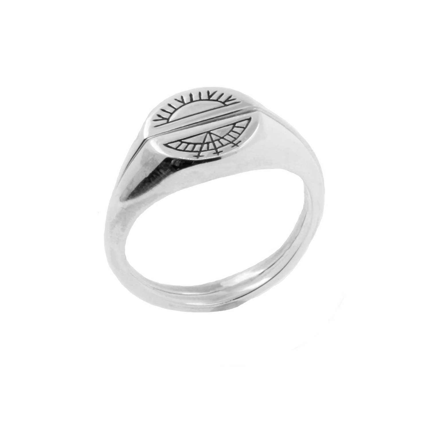 Silver Sun Signet Ring — No.13 Jewellery