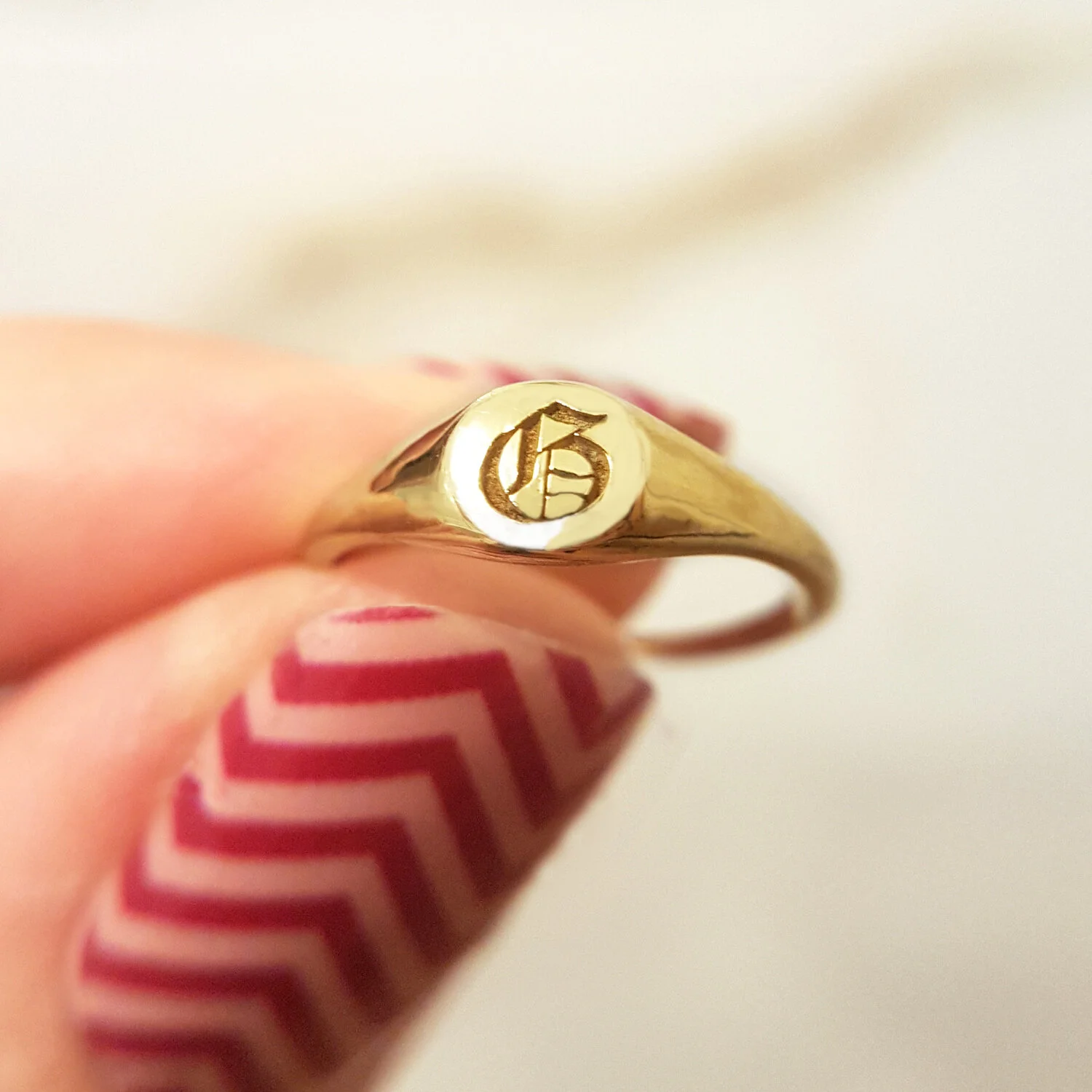 Gold Initial Signet Ring Mini — Jewellery