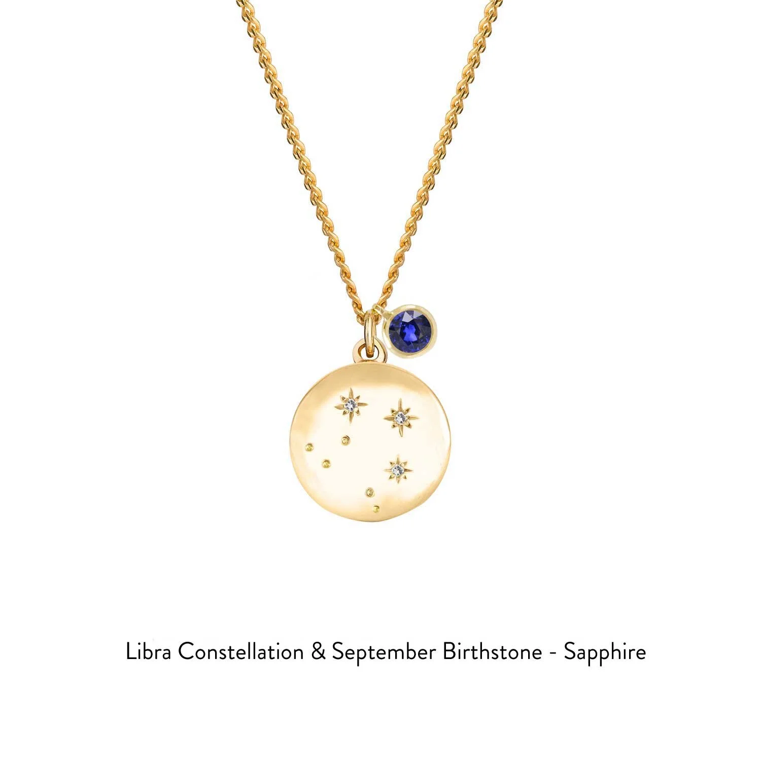 Gold Constellation Birthstone Necklace — Jewellery