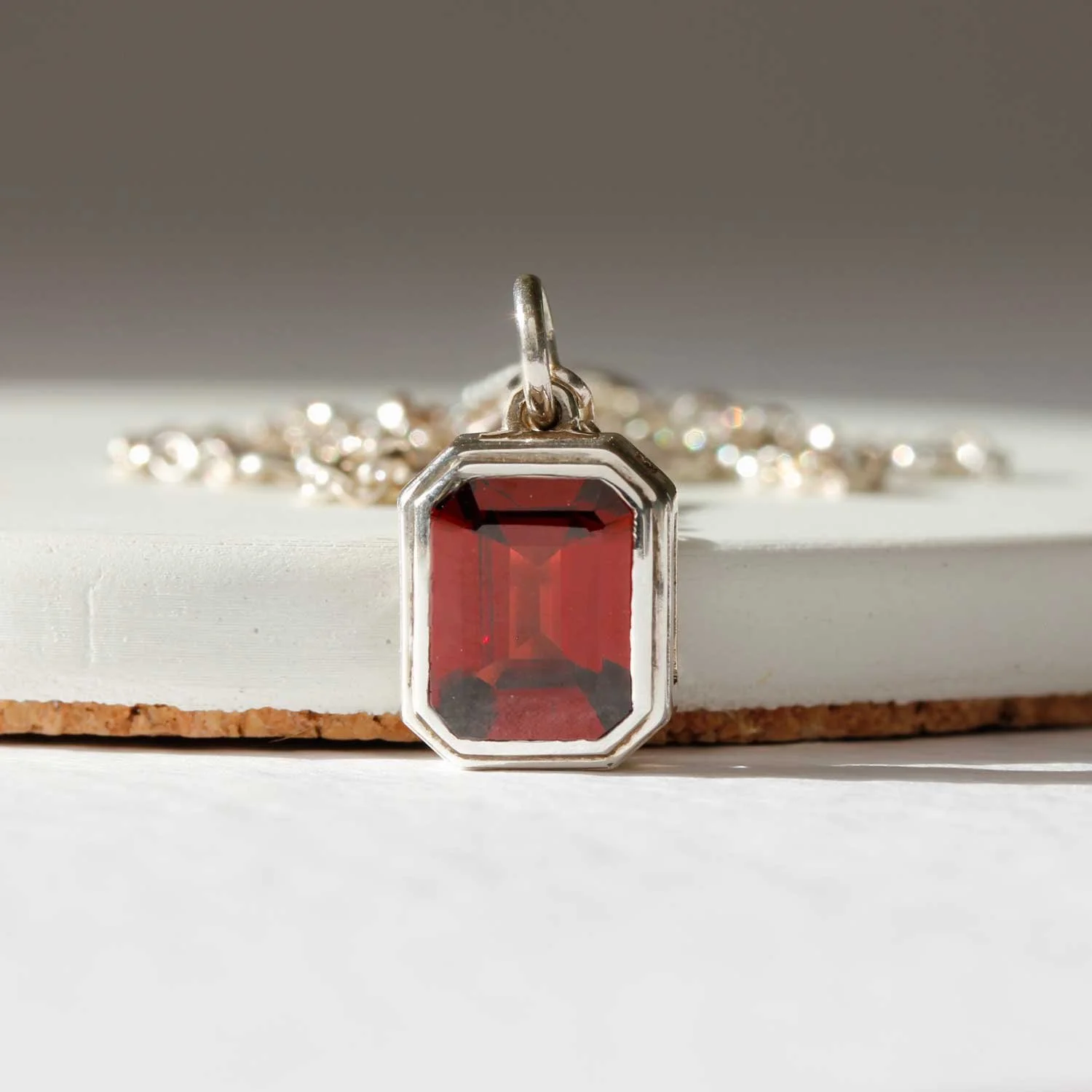 Garnet Frame Necklace — Jewellery
