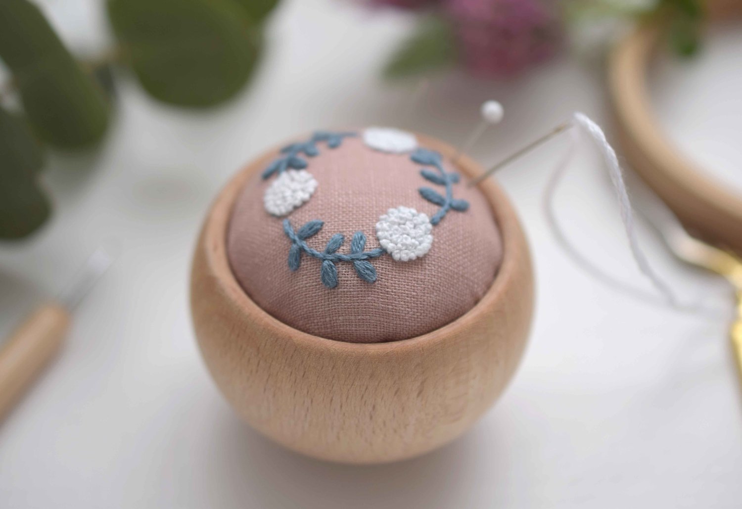 北欧てしごと教室 刺繍ピンクッション