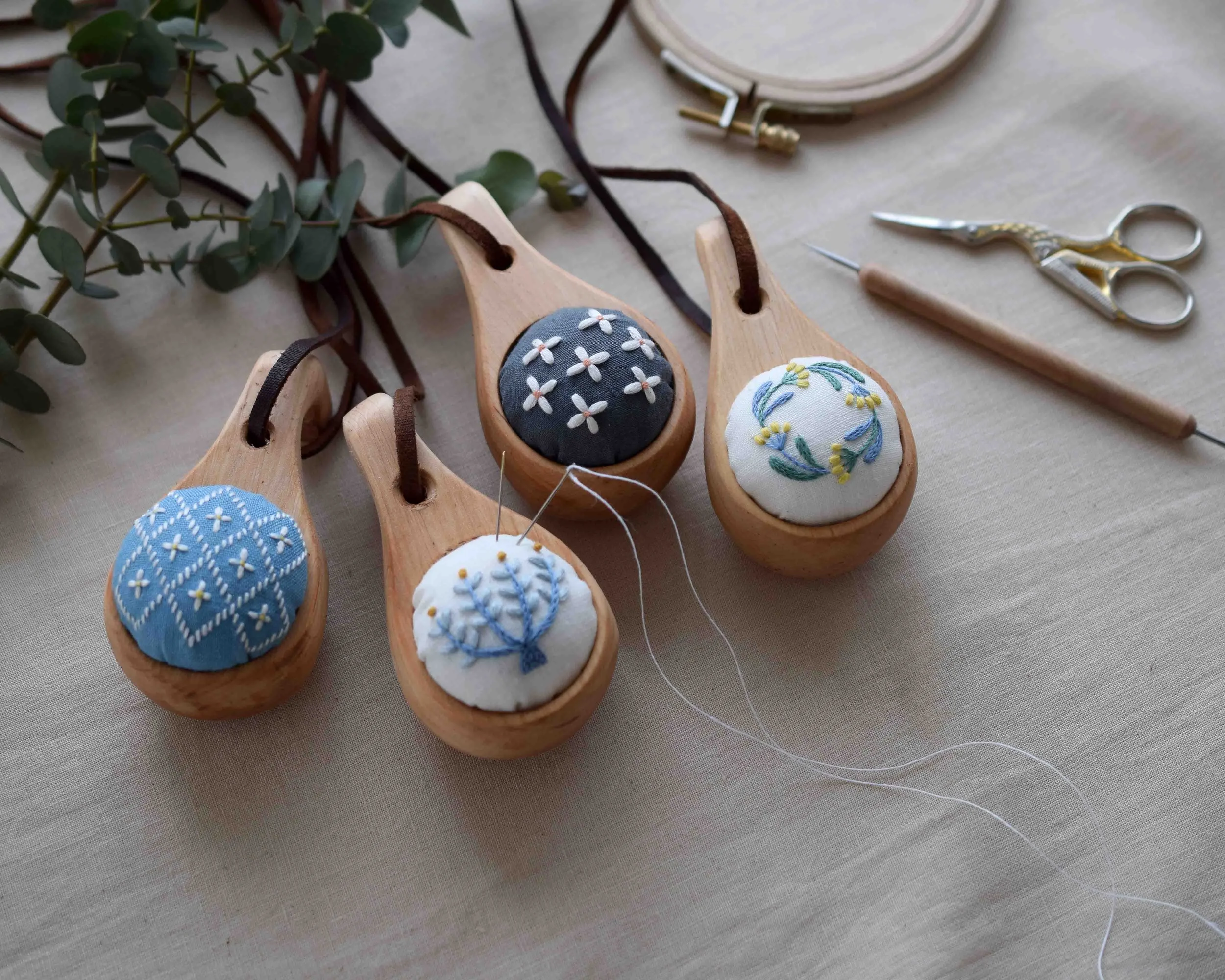 はじめての刺繍 1DAYレッスン -北欧のククサでつくるピンクッション