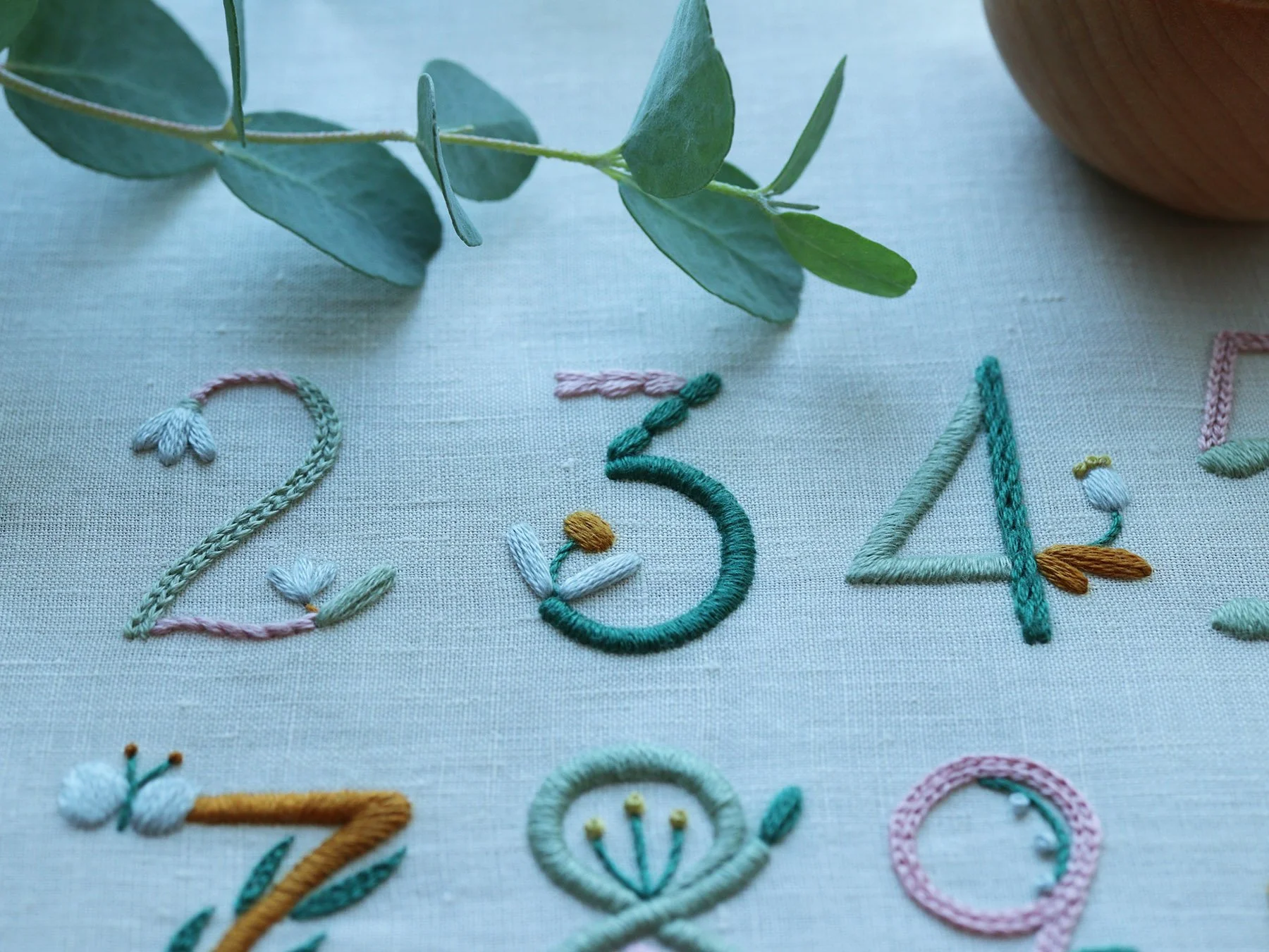 【ハンドメイド】カラフル数字刺繍 北欧てしごと教室