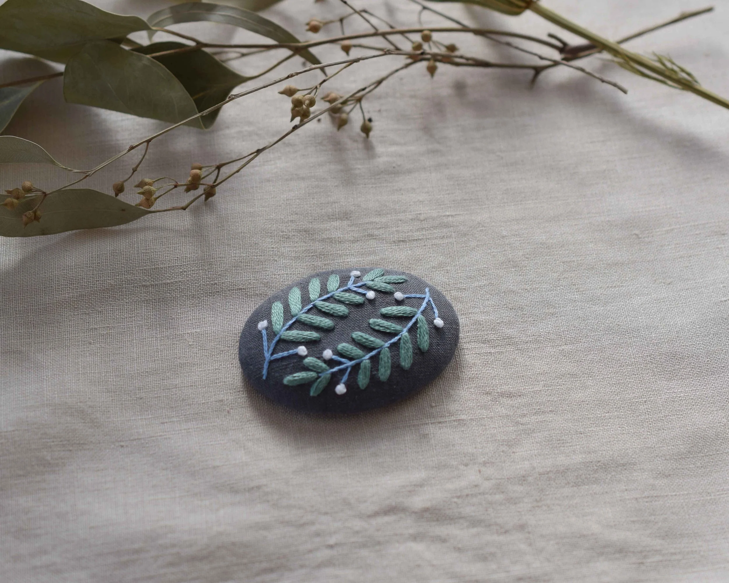 「ベルギーリネンと花刺繍」ポジャギ 北欧てしごと教室