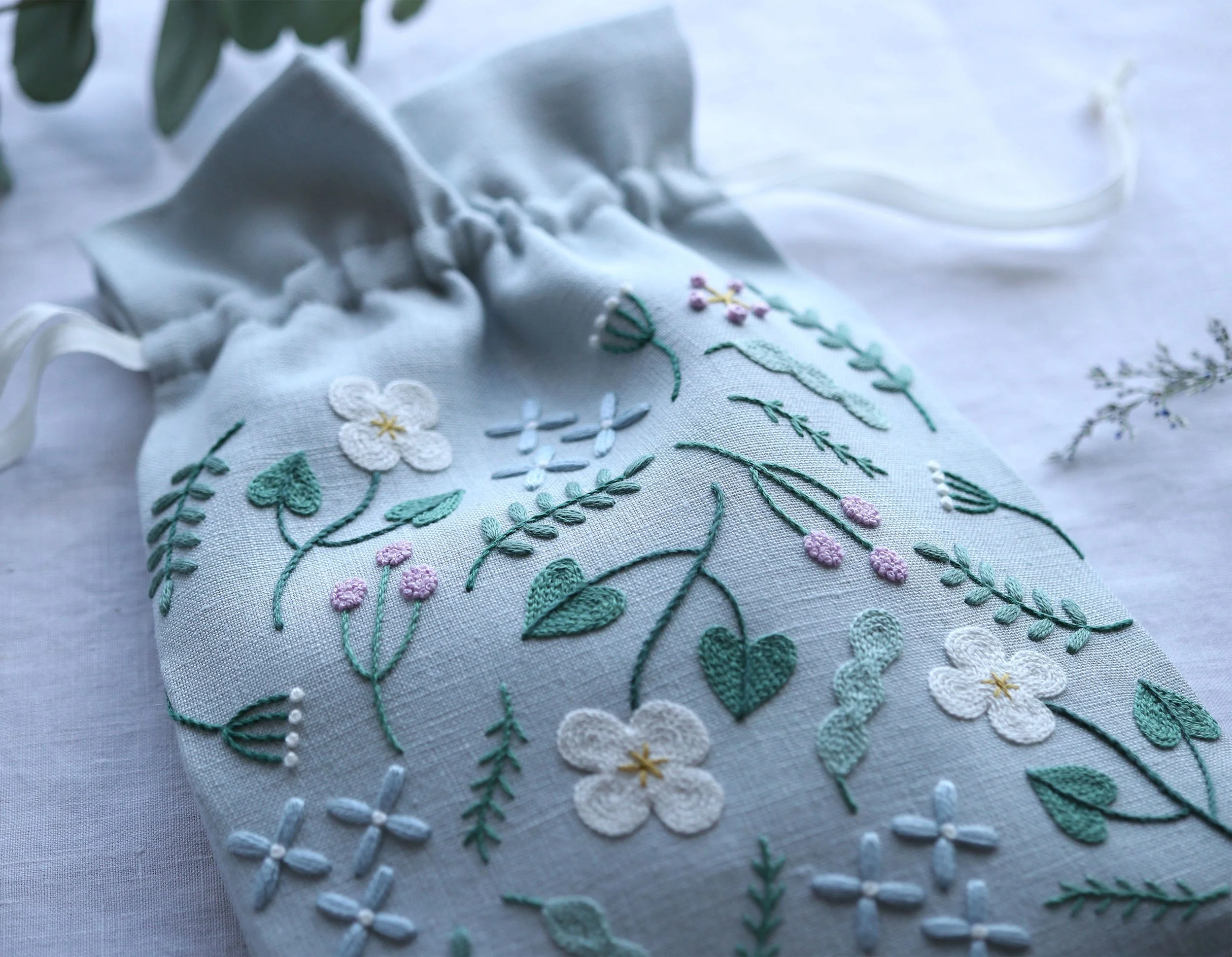 【キャサリン様ご確認】　ハンドメイド　リネン刺繍 北欧てしごと教室