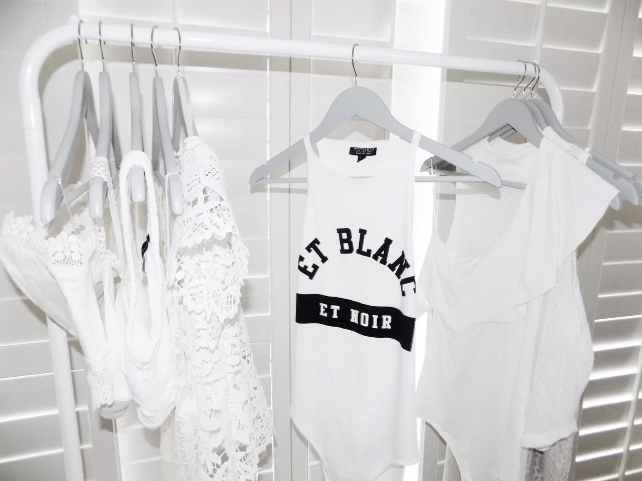 White Bodysuit with black print