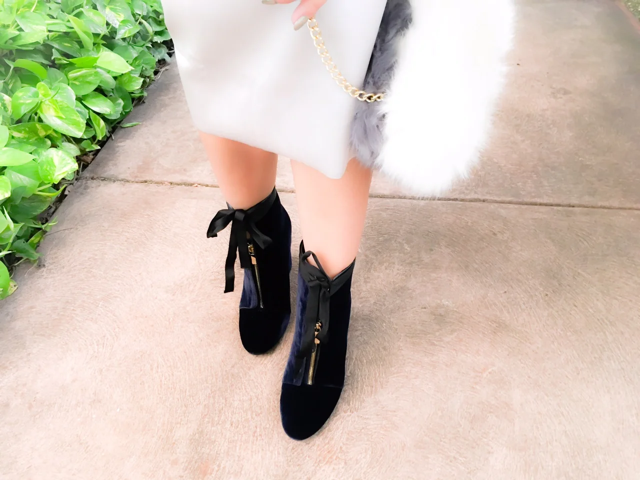 Velvet and faux fur
