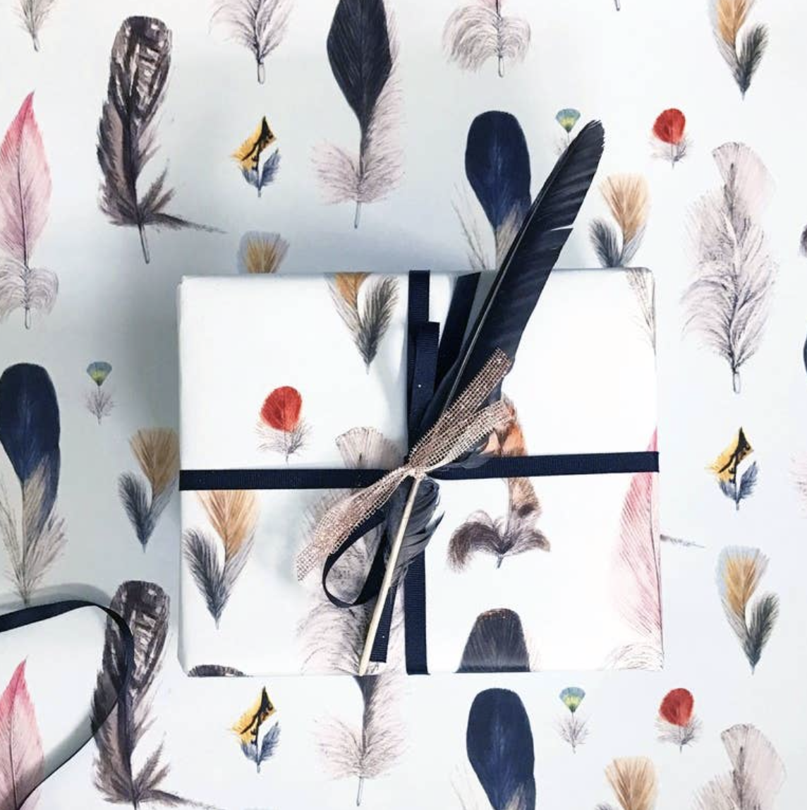 Feathers Wrapping Paper Sheet