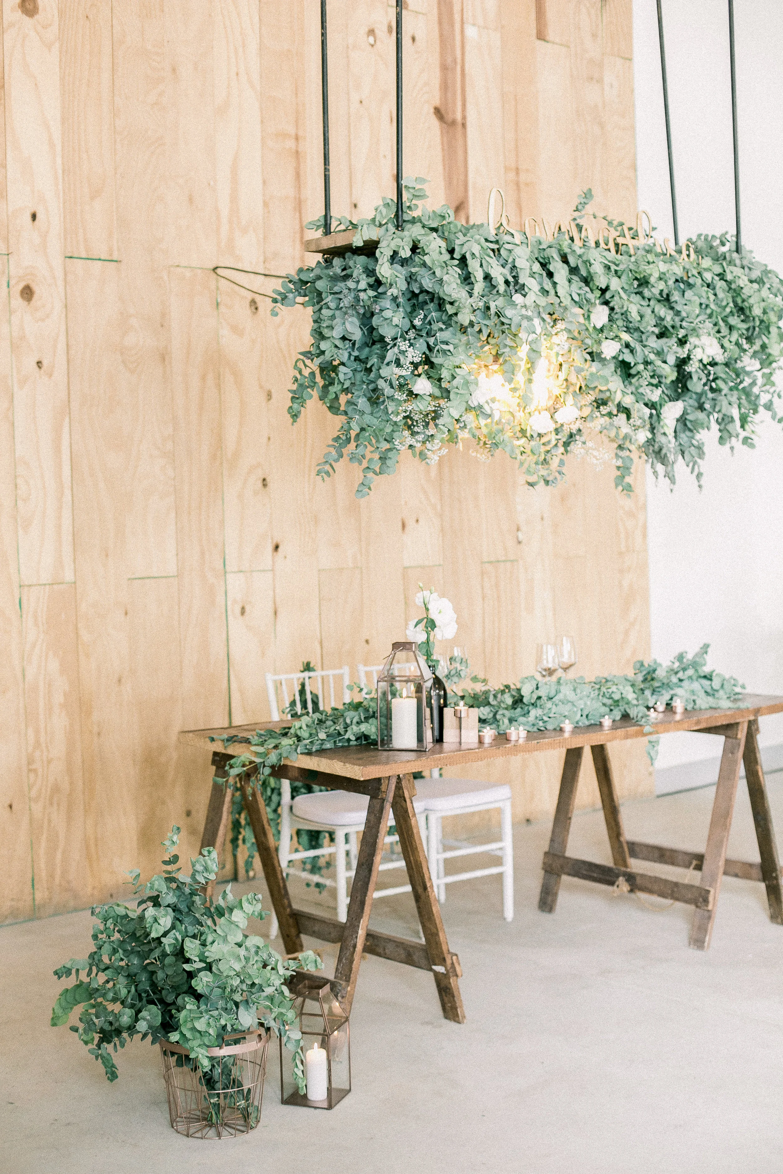 Lace on timber wedding