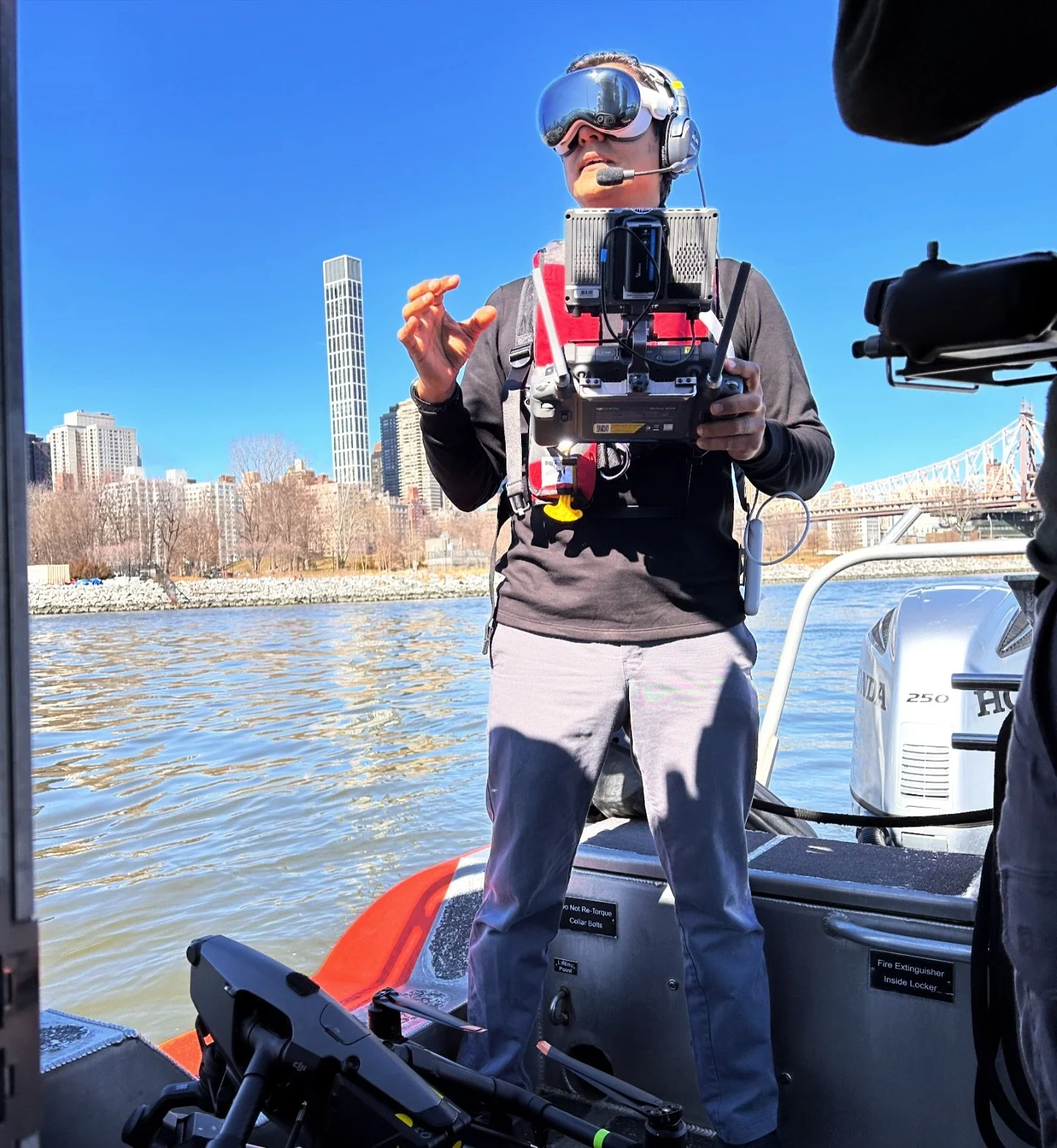 Flying with the latest tech has some cool advantages.  #applevisionpro #inspire3