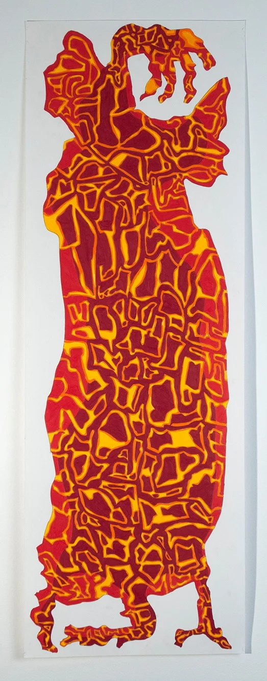 THE POOLING FIRE ONE 2018 COLORED PENCIL/PENCIL/PAPER 35X12