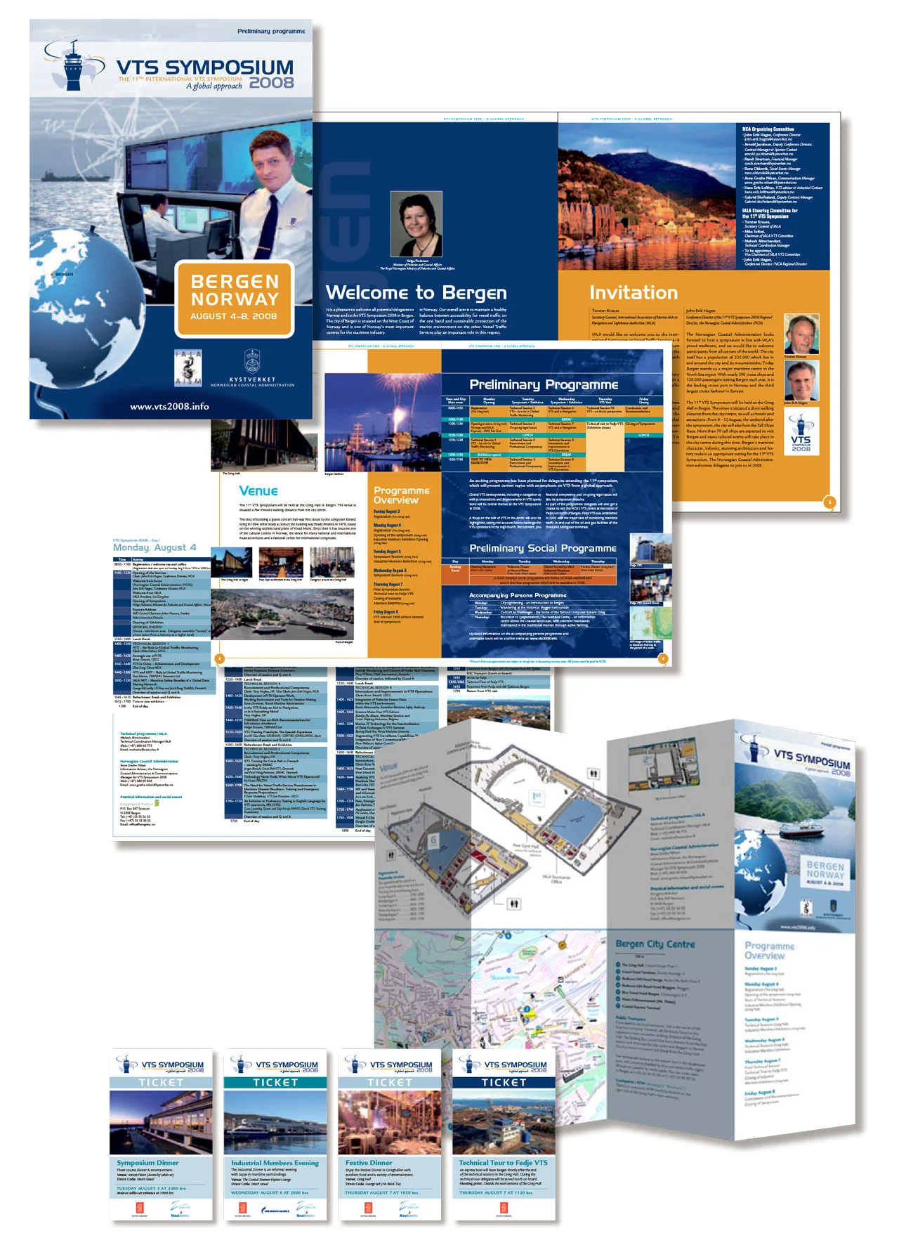 Marketing communications, ephemera and conference programme for VTS Conference, Bergen, 2008. Client: K&K .
