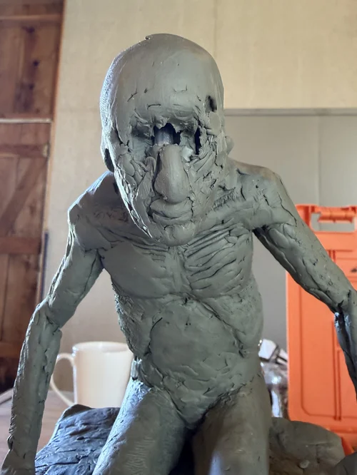 Damaged clay figure after arrival