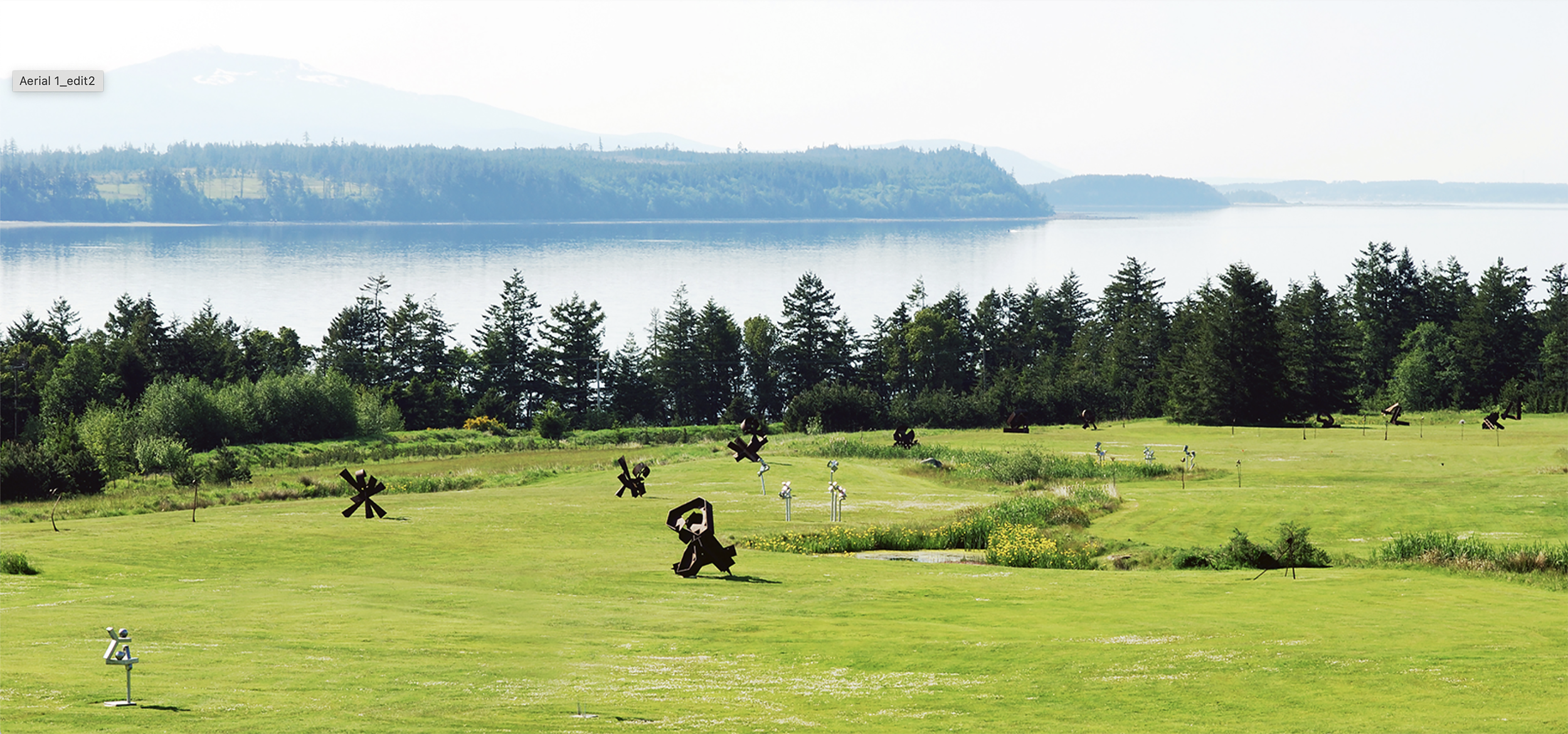 Landscape view of the Jeffrey Rubinoff Sculpture Park
