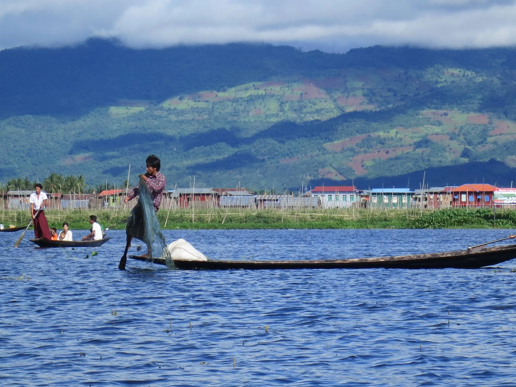 A Shan fisherman on Inle Lake, Myanmar