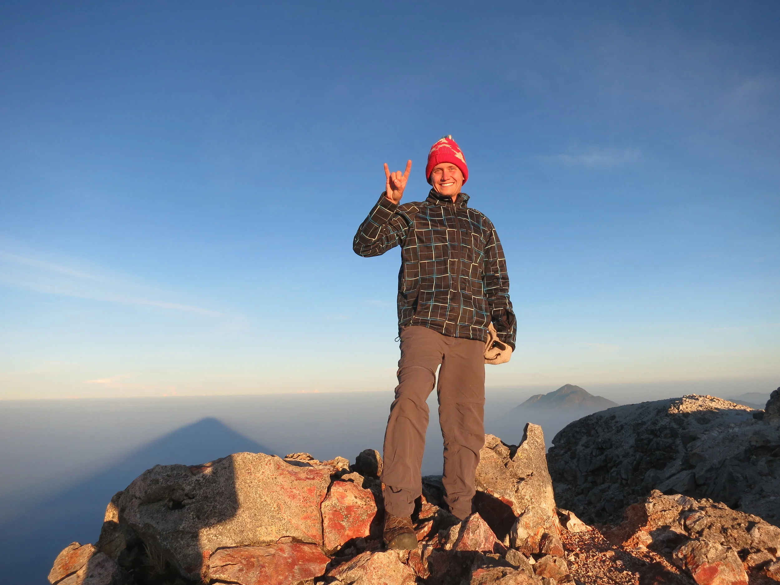 Sunrise at the summit of the Tajumulco Volcano on the Guatemala/Mexico border - the tallest peak in Central America