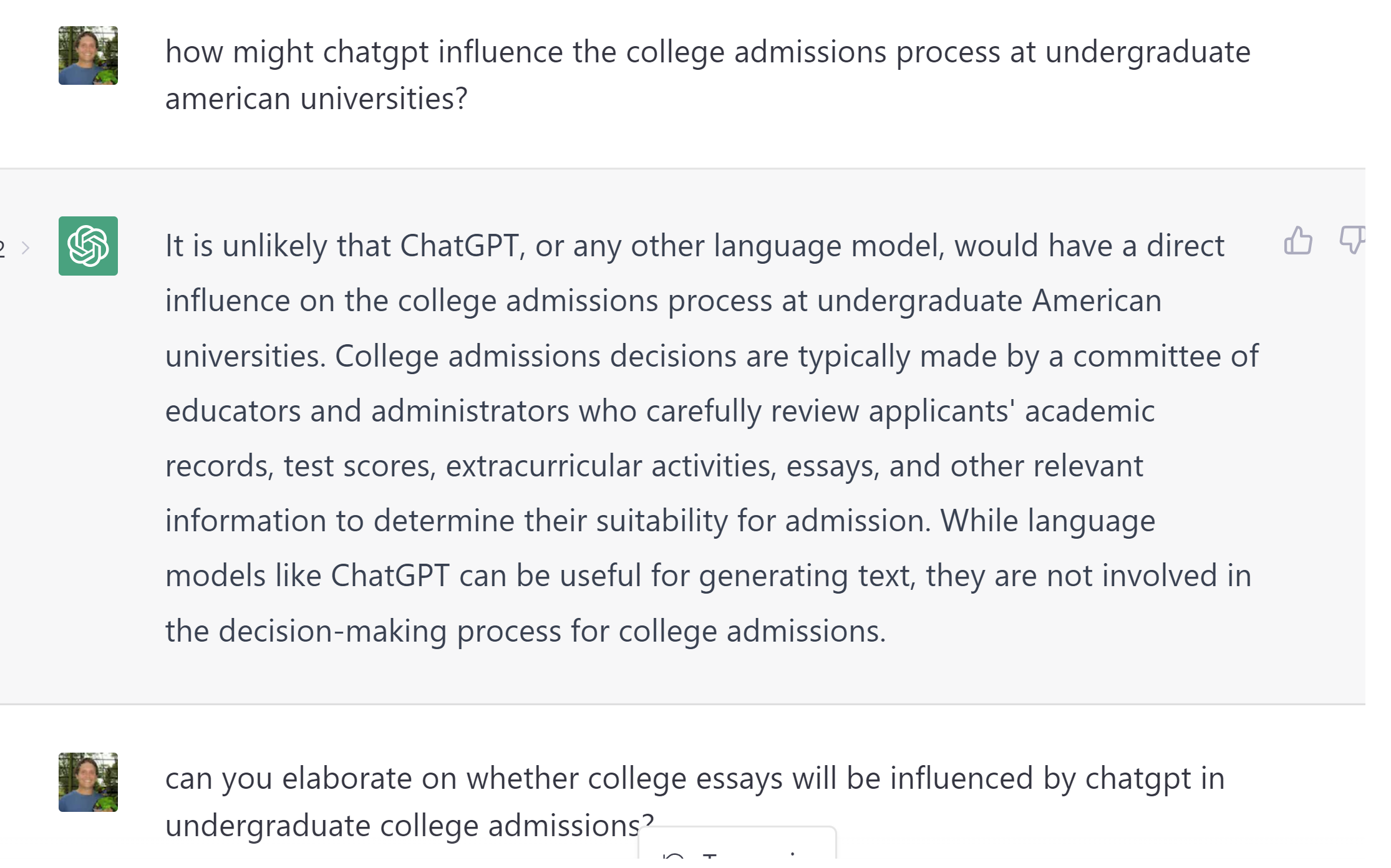 chatgpt college admissions essay